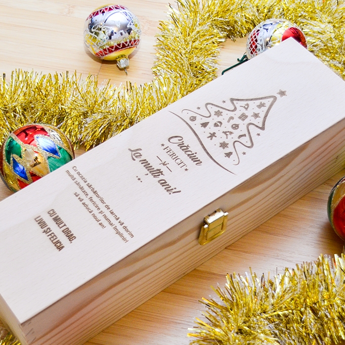Caisse de vin personnalisée - Joyeux Noël et bonne année !