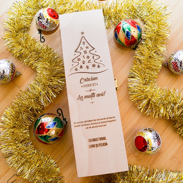 Caisse de vin personnalisée - Joyeux Noël et bonne année !
