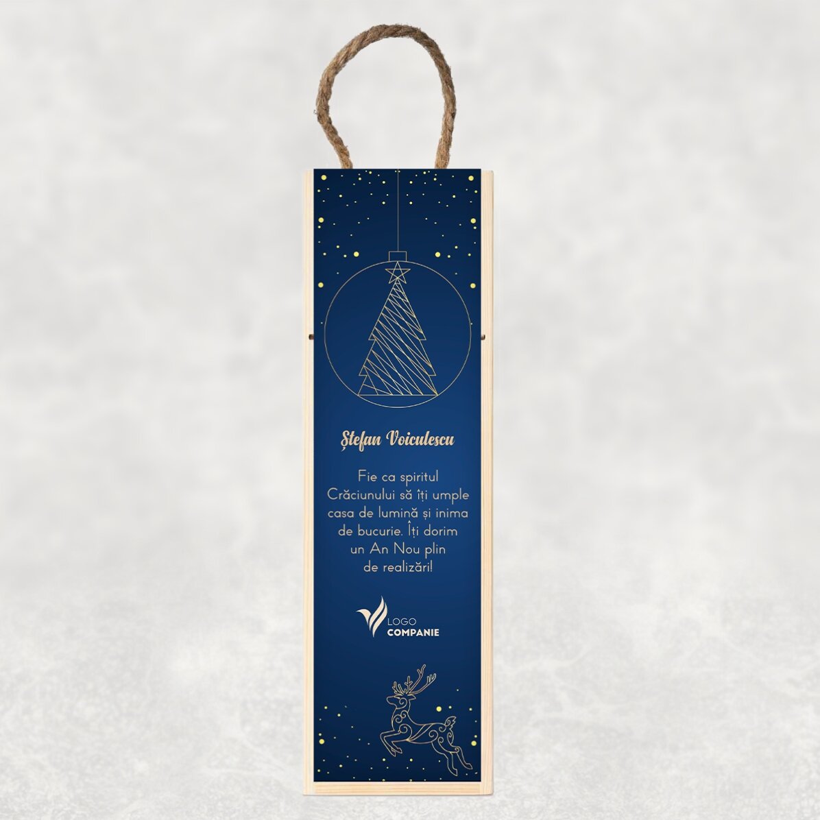 Coffret de vin personnalisé avec logo et message - Gold