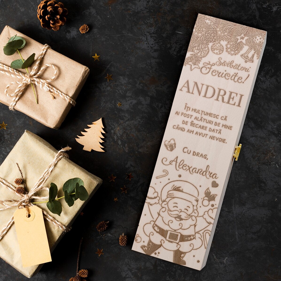 Coffret de vin personnalisé avec un message pour la personne qui compte le plus pour vous - Joyeuses