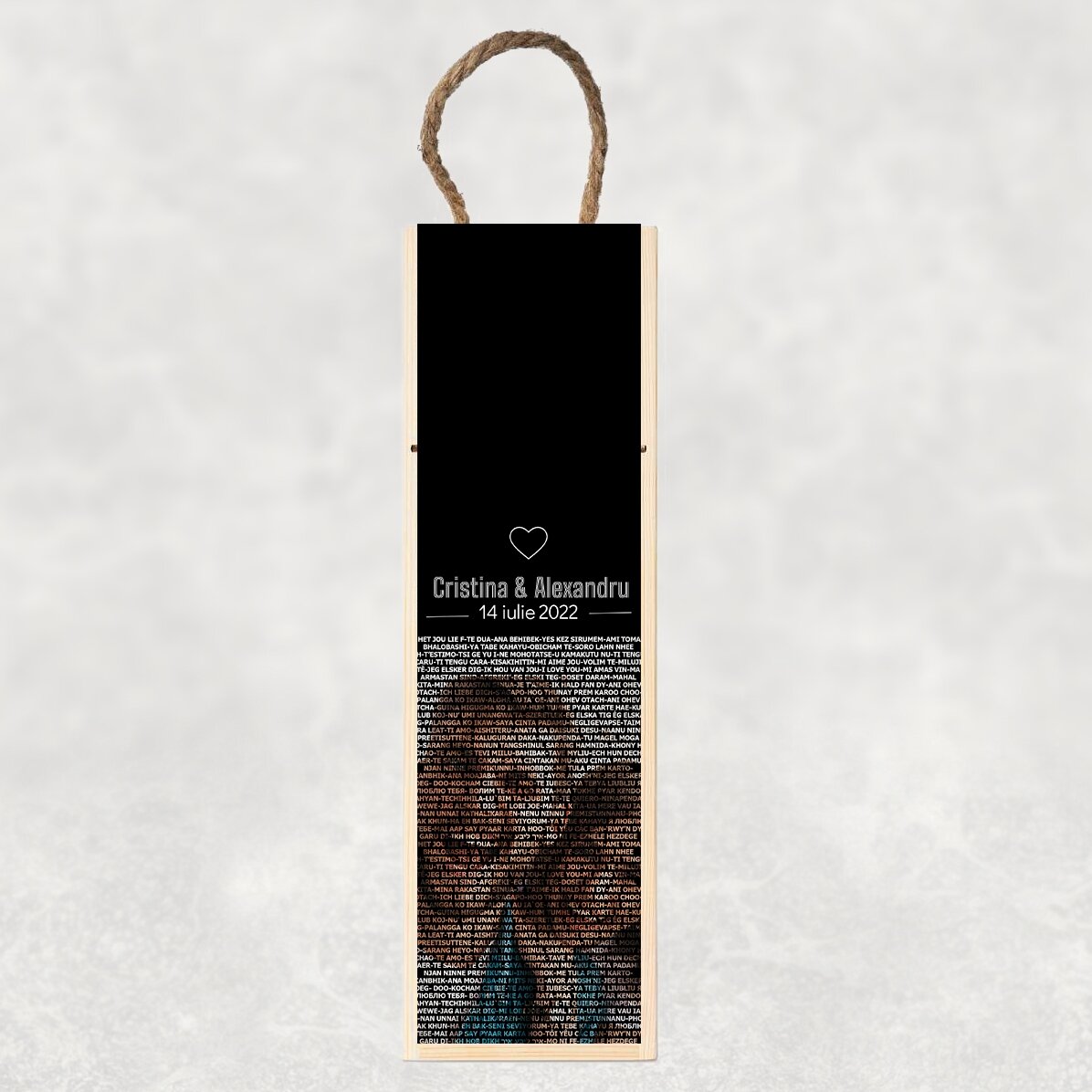 Coffret de vin personnalisé avec photo et texte - Je t