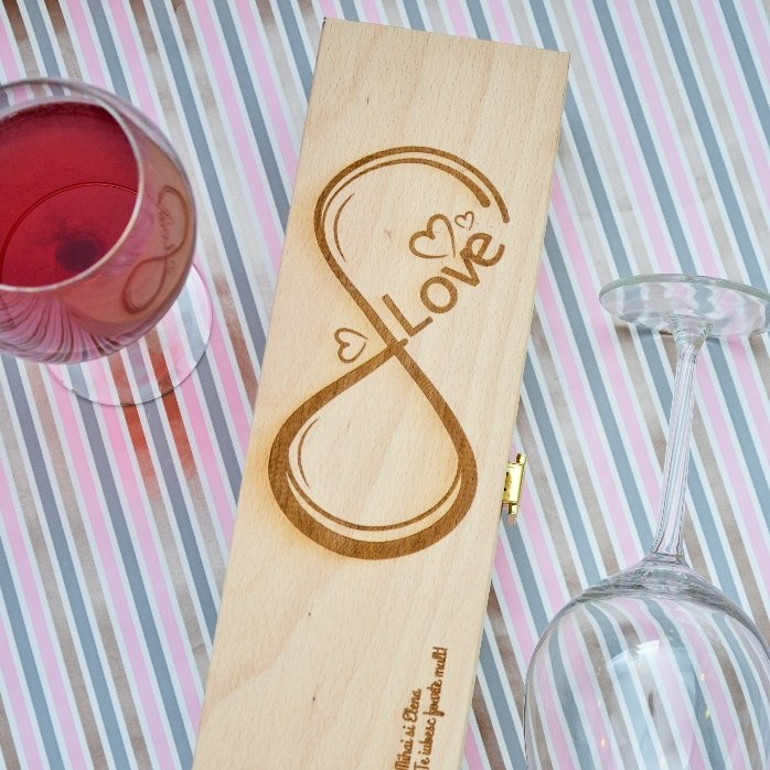 Gepersonaliseerde wijnkist - Infinite Love