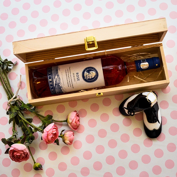 Caisse de vin personnalisée - « Just Married »
