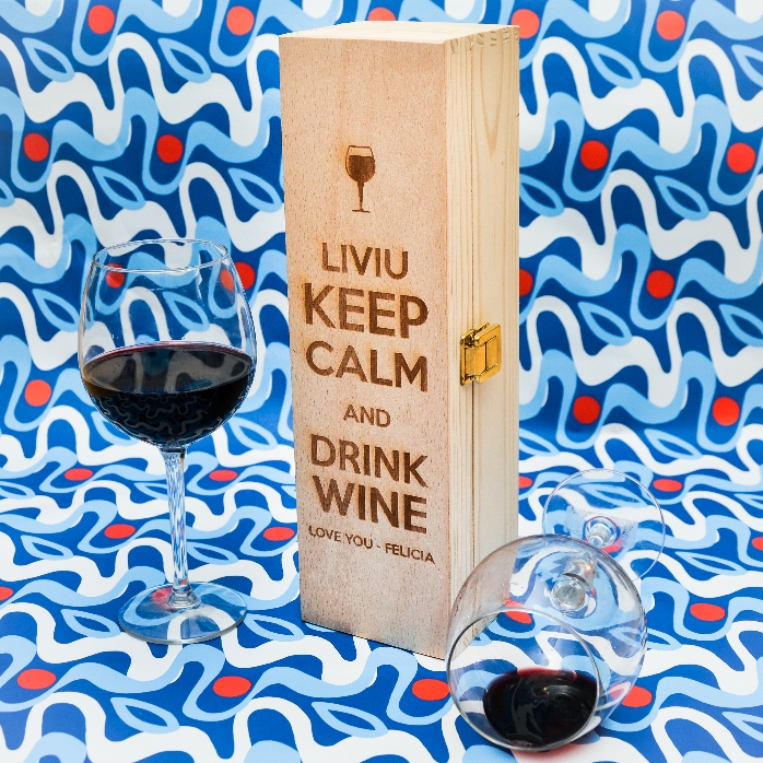 Caisse de vin personnalisée - Keep calm