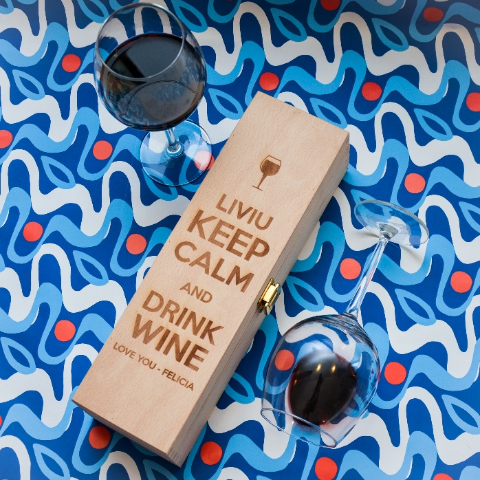 Caisse de vin personnalisée - Keep calm