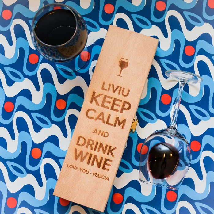 Caisse de vin personnalisée - Keep calm