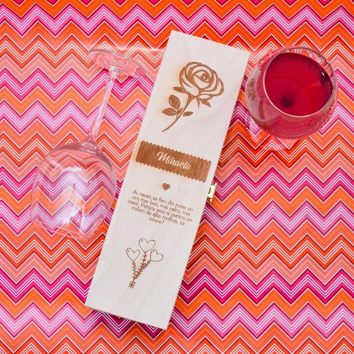 Coffret de vin personnalisé - La rose de l