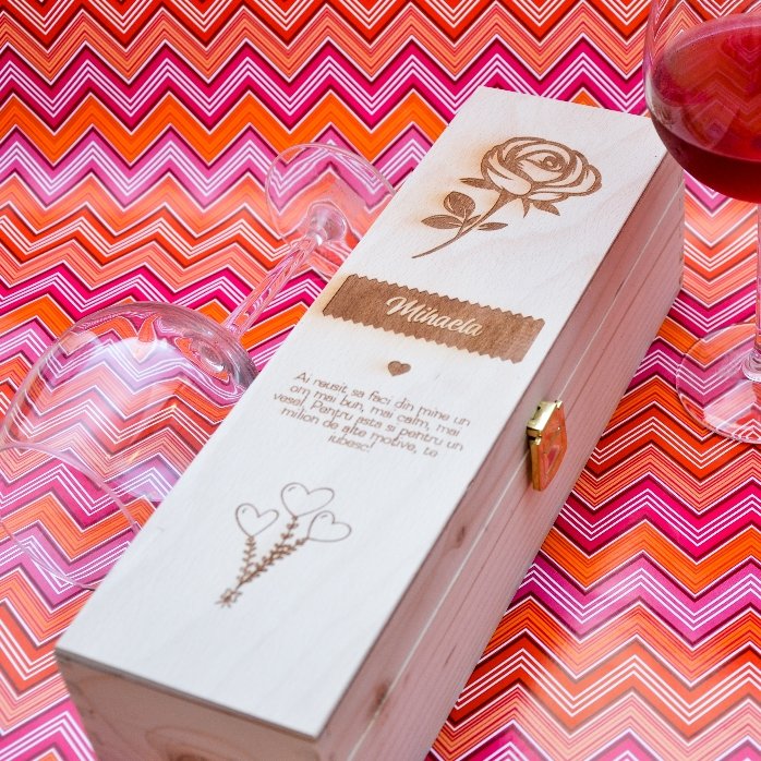 Coffret de vin personnalisé - La rose de l