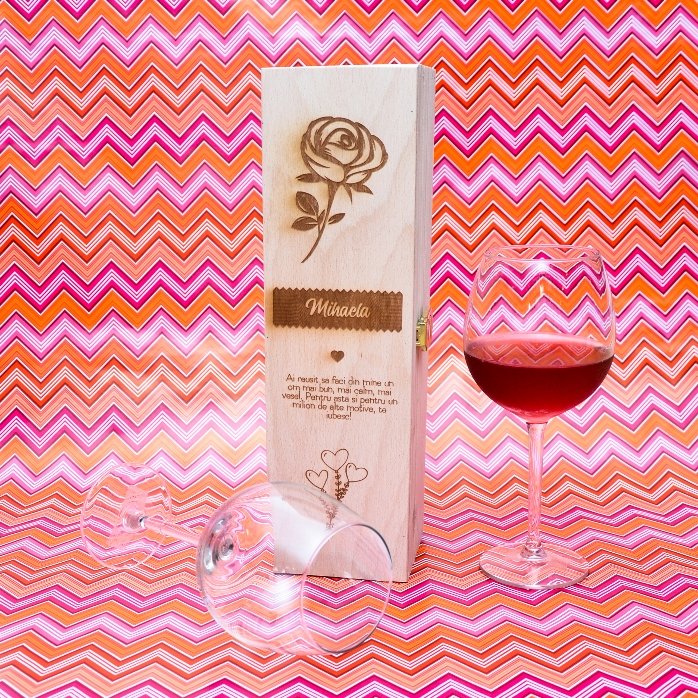 Coffret de vin personnalisé - La rose de l