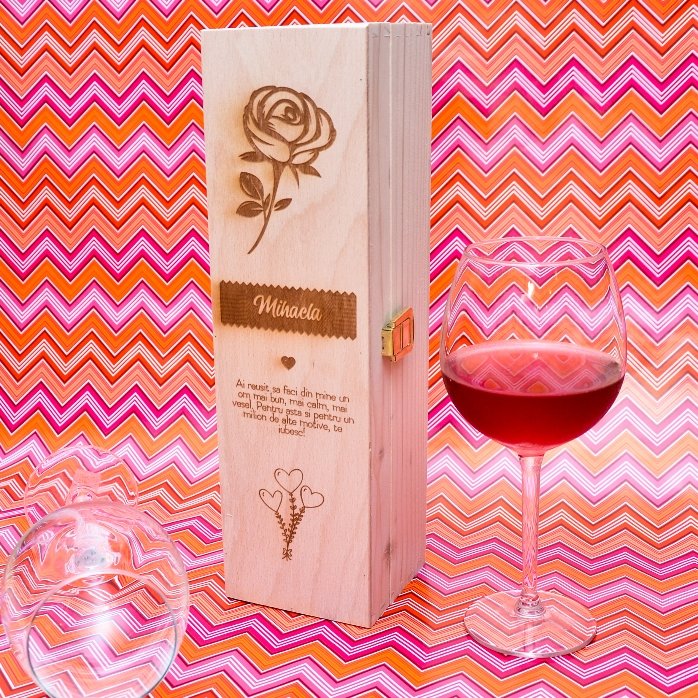 Coffret de vin personnalisé - La rose de l