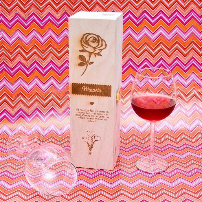 Coffret de vin personnalisé - La rose de l