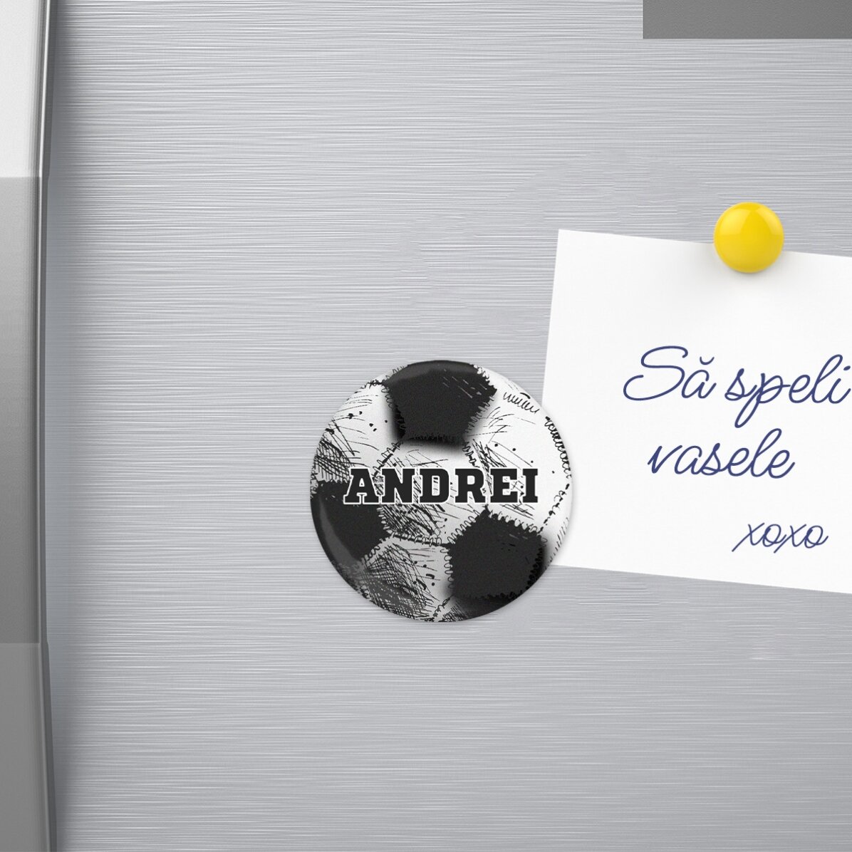 Flesopener met magneet, gepersonaliseerd met een boodschap - Voetbal