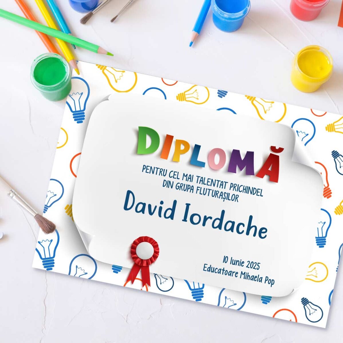 Diplôme personnalisé avec texte