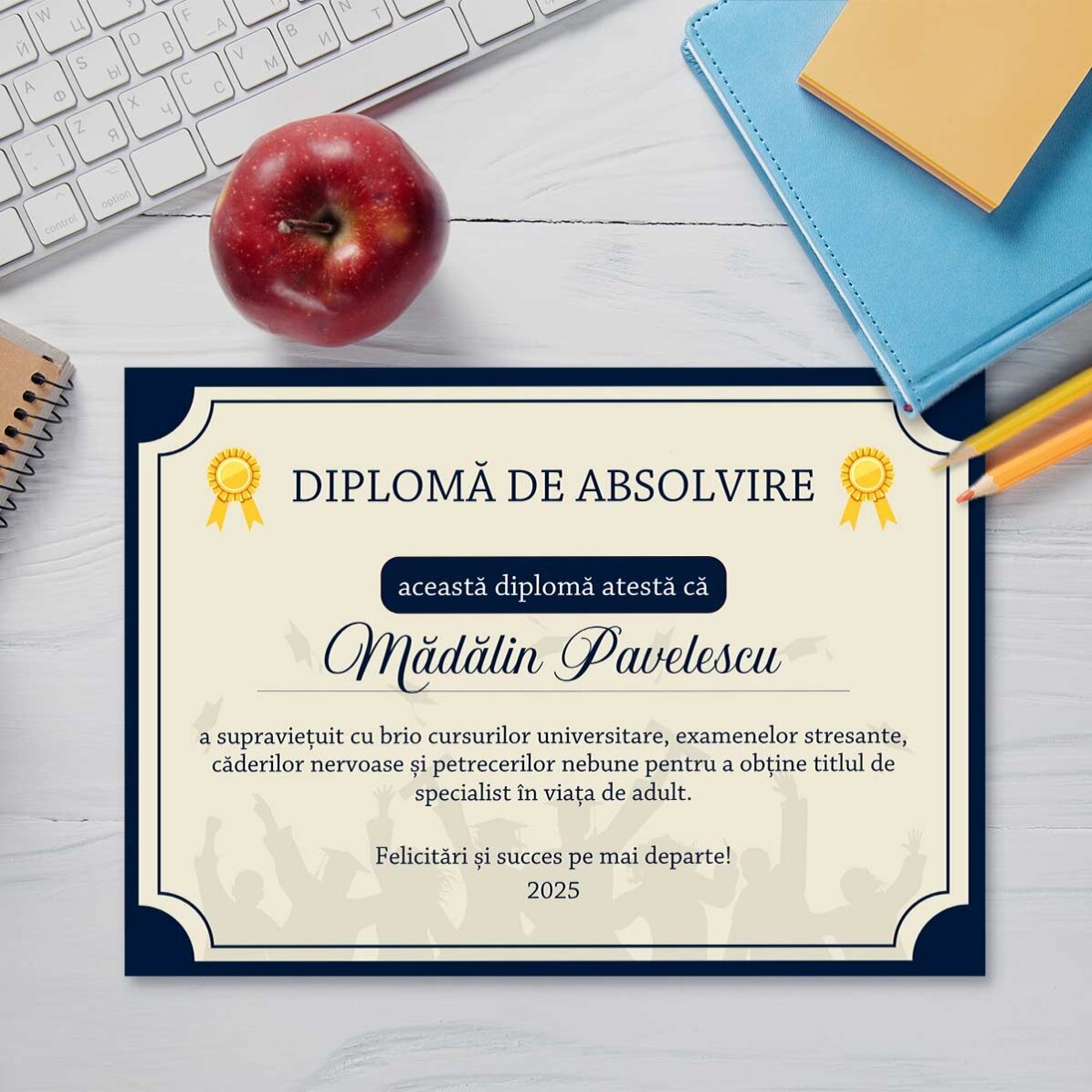 Gepersonaliseerd diploma met tekst - Het volwassen leven