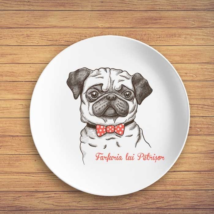 Gepersonaliseerd bord met tekst - Pug life