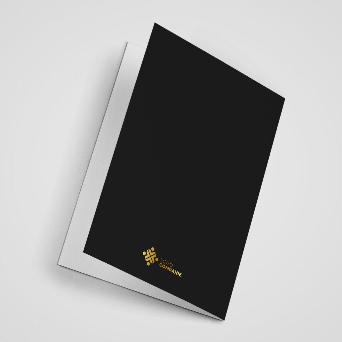 Gepersonaliseerde wenskaart met logo en tekst - Gold Christmas Tree