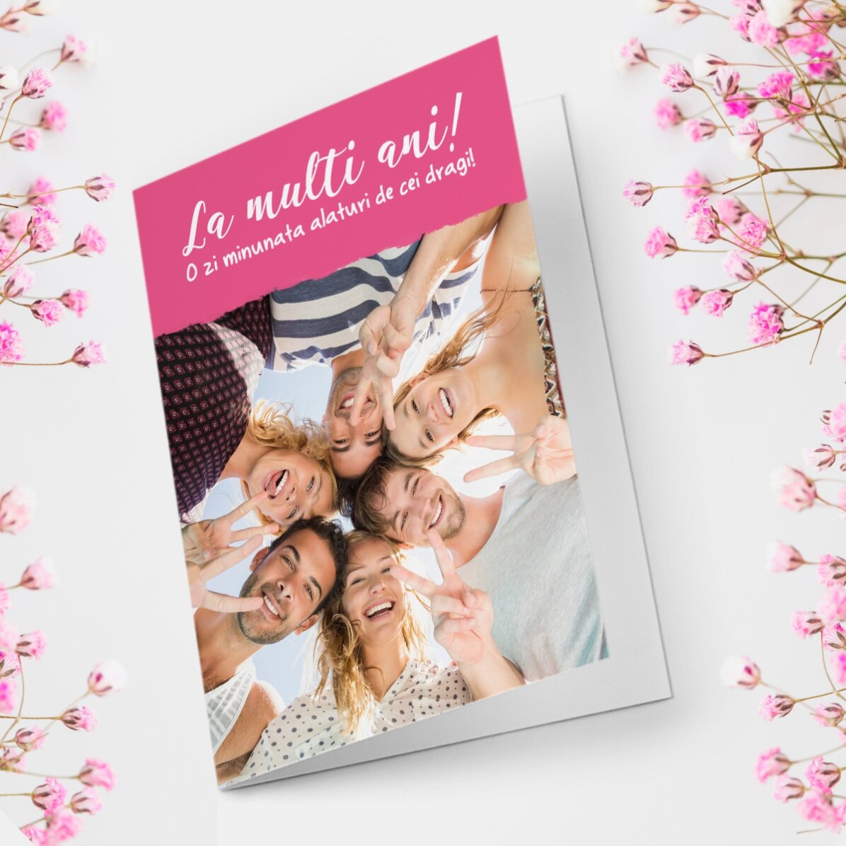 Gepersonaliseerde wenskaart met foto en tekst