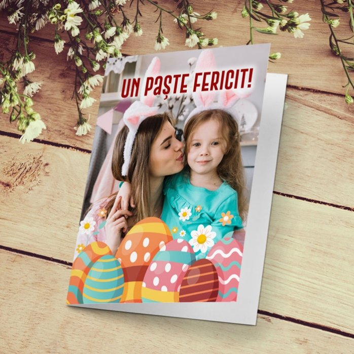 Carte de vœux personnalisée avec photo - Joyeuses Pâques !