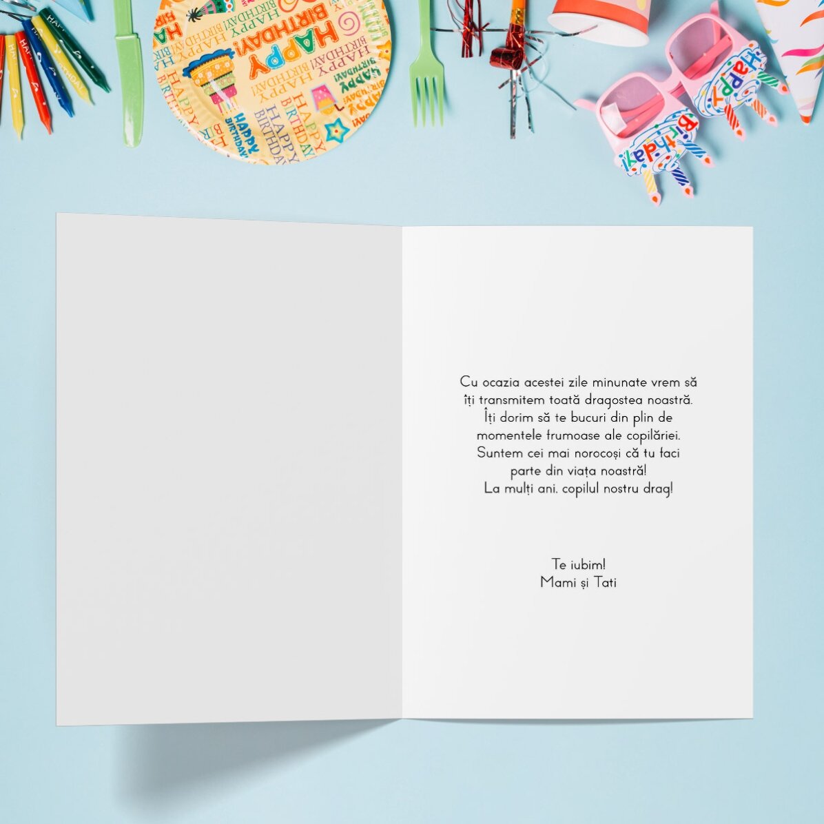 Gepersonaliseerde wenskaart met tekst - Happy birthday!