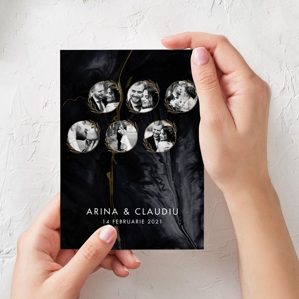 Carte de vœux personnalisée avec un texte et 6 photos - Sweet memories