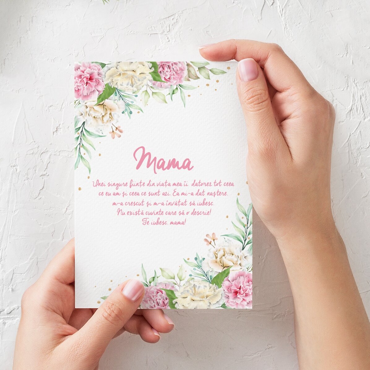 Gepersonaliseerde wenskaart met tekst - Ik hou van je, mama