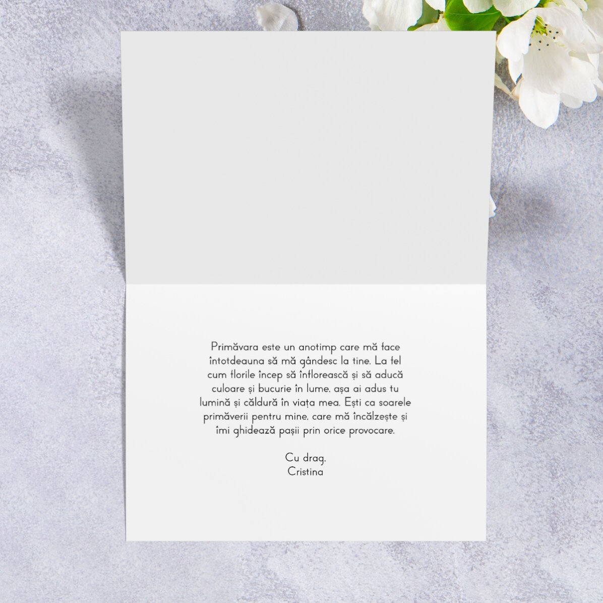 Carte de vœux personnalisée avec texte - Tulips