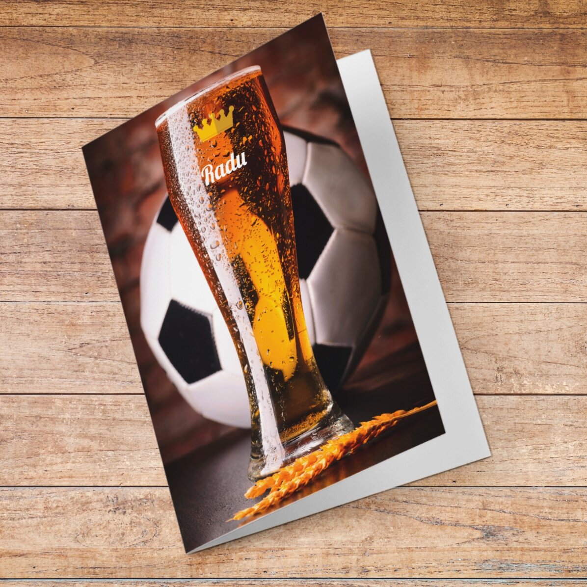 Gepersonaliseerde wenskaart met bierglas