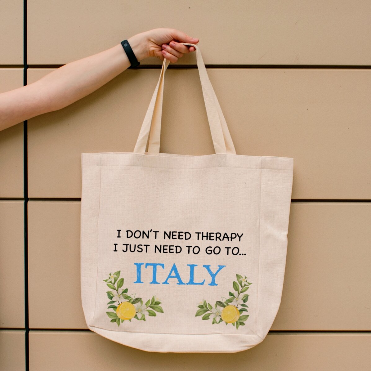 Strandtas met gepersonaliseerde tekst - Italië