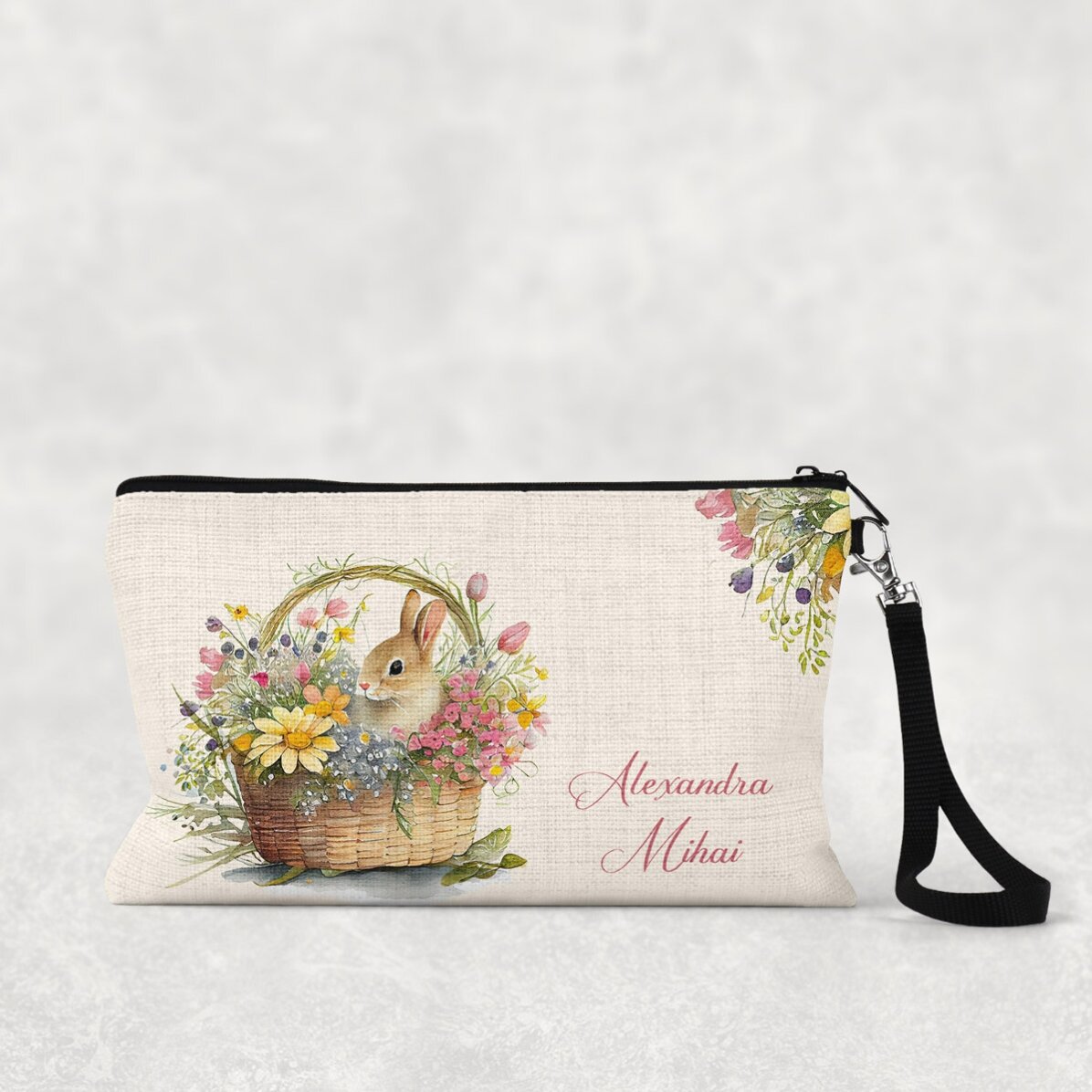 Accessoiretasje met naam - Konijntje