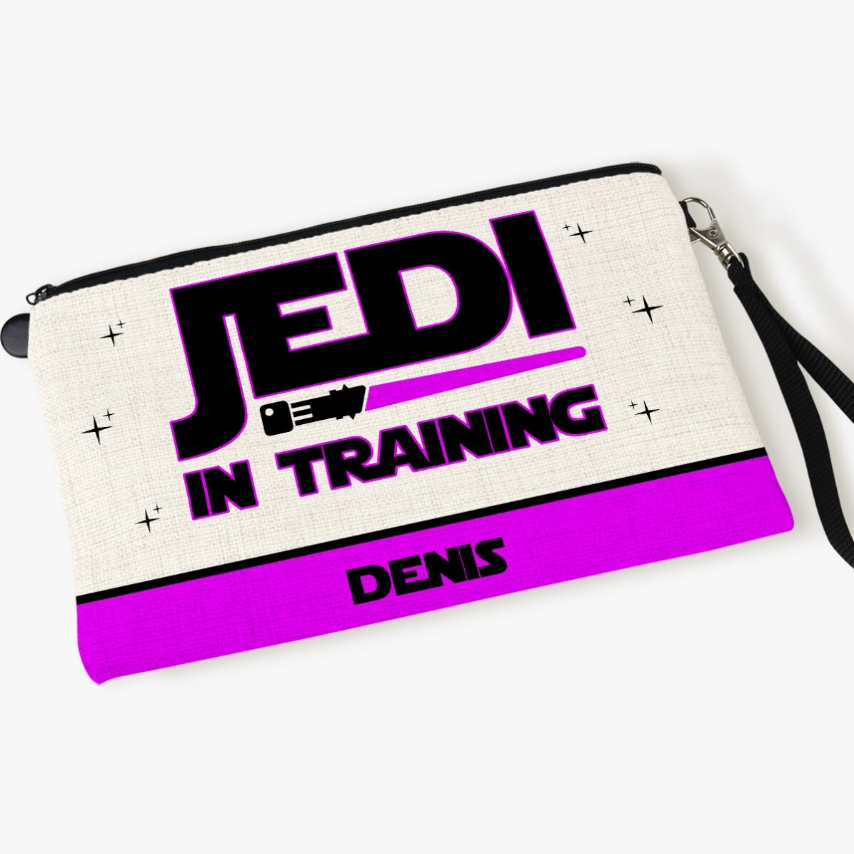 Gepersonaliseerd accessoiretasje met naam - Jedi in opleiding