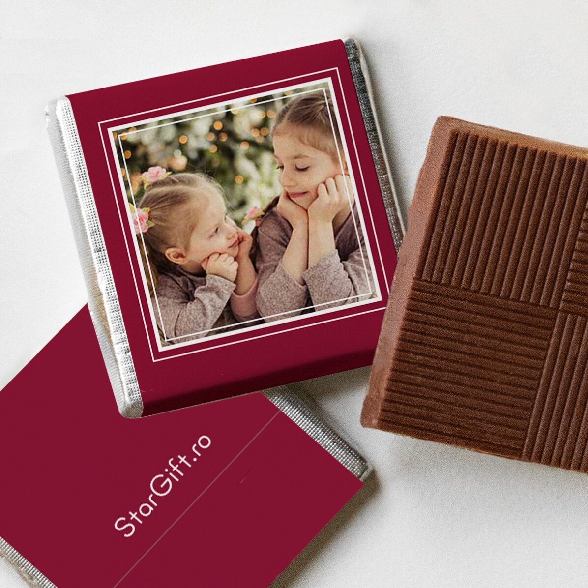Kogel met 10 gepersonaliseerde minichocolade met foto’s