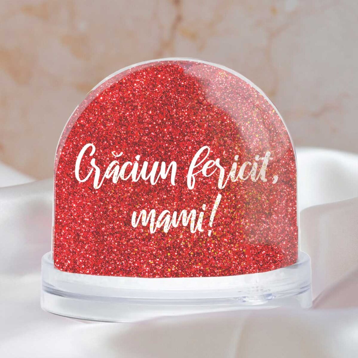 Gepersonaliseerde bureau-kogel met boodschap en foto - Vrolijk Kerstfeest!