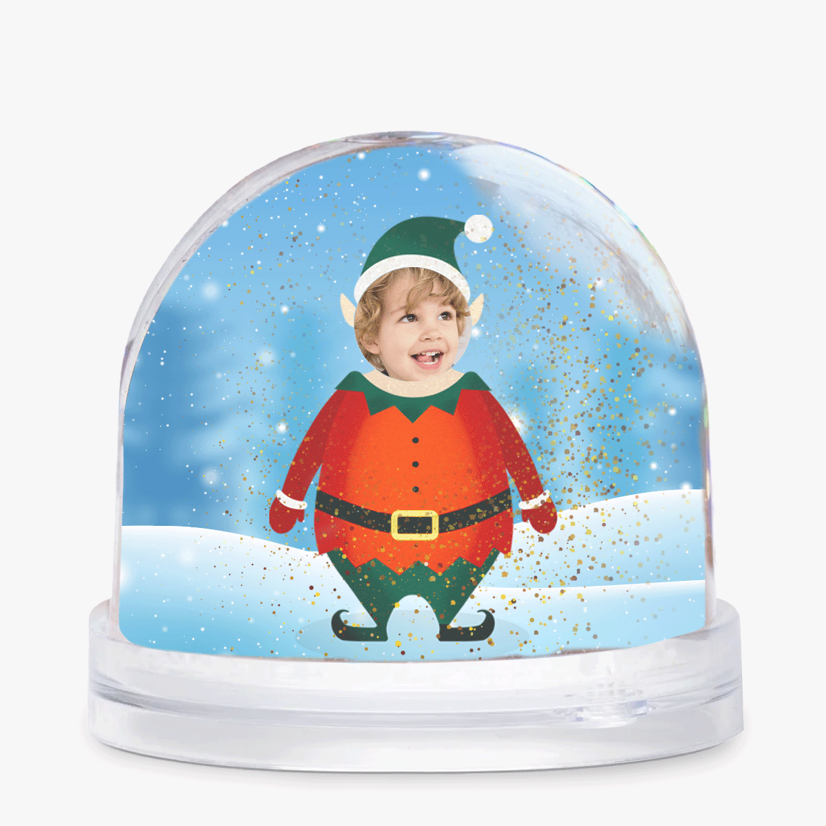 Gepersonaliseerde bureau-kogel met boodschap en tekst - De hulp van de Kerstman