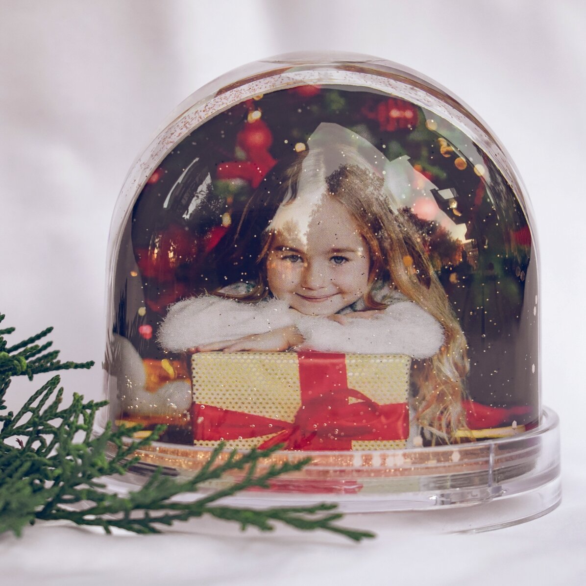 Boule de Noël de bureau personnalisée avec photo et message - Joyeux Noël !