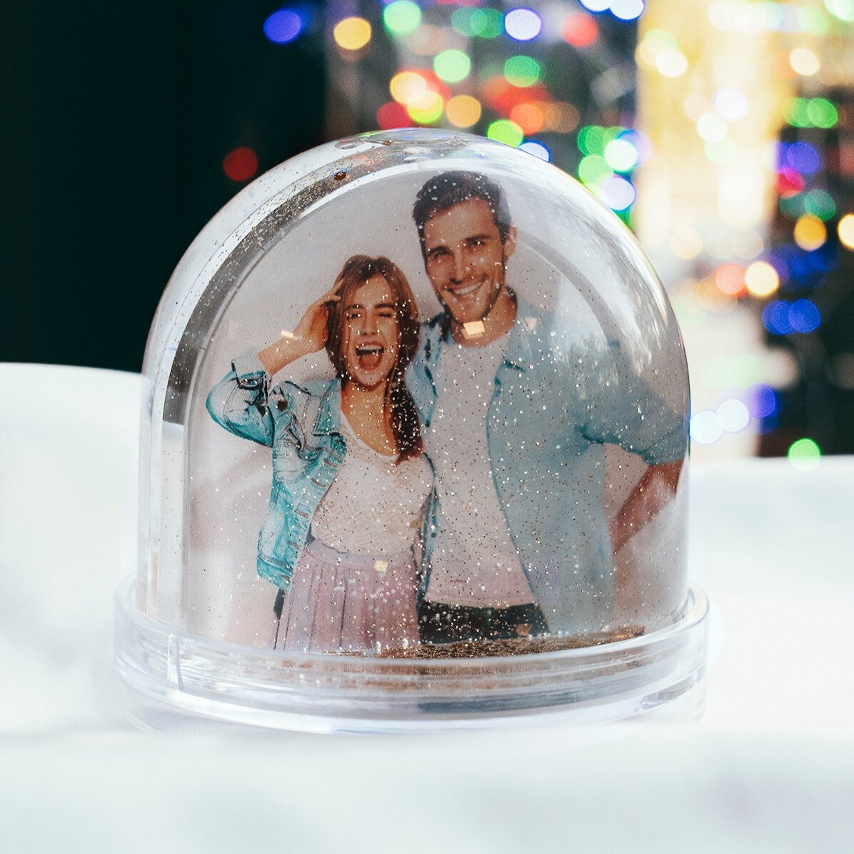 Globe de bureau personnalisé avec photo et texte - Love