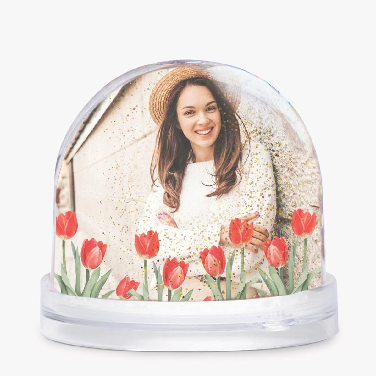 Gepersonaliseerde bureau-globe met foto en tekst - Een prachtige lente, net als jij