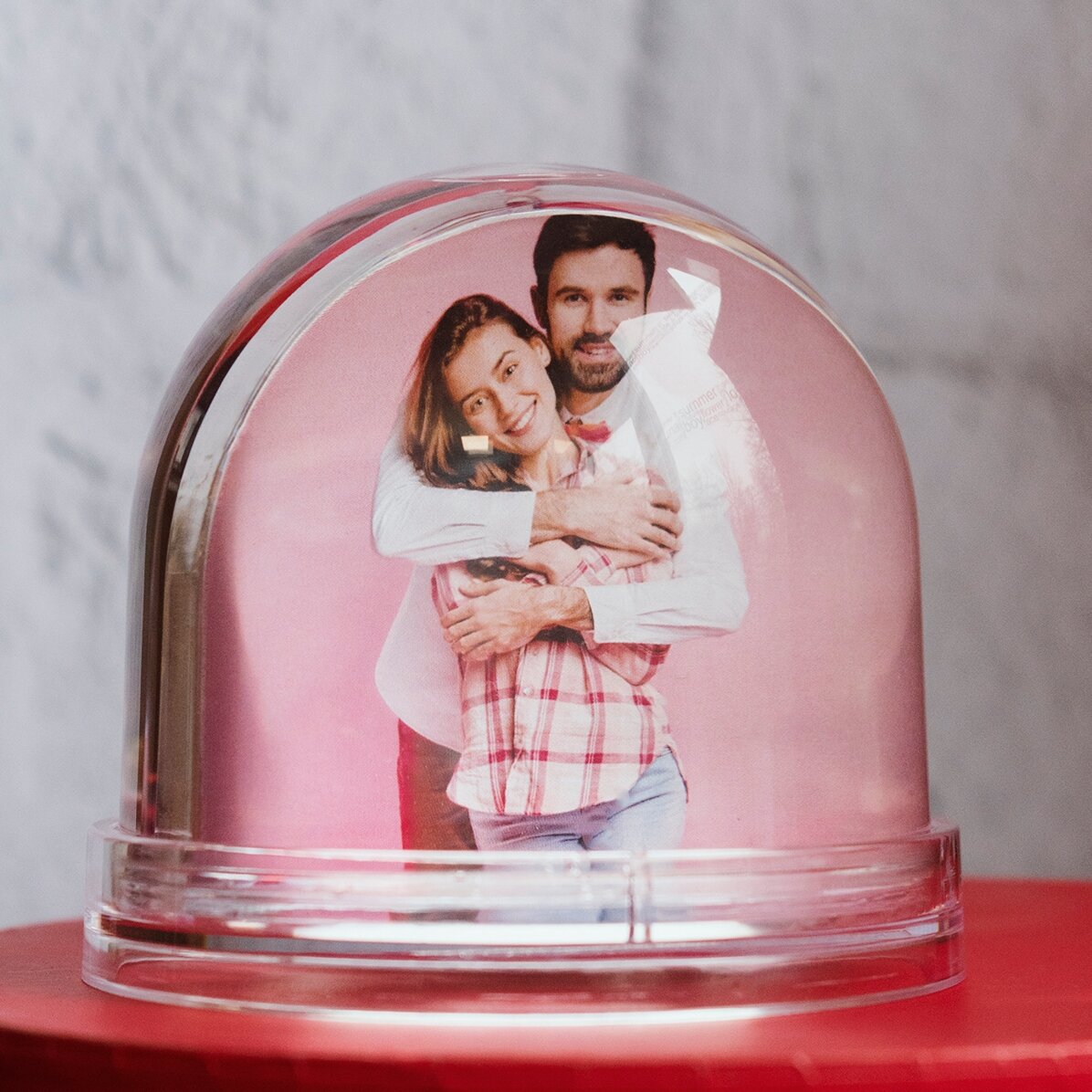 Globe de bureau personnalisé avec photo et texte - Saint-Valentin