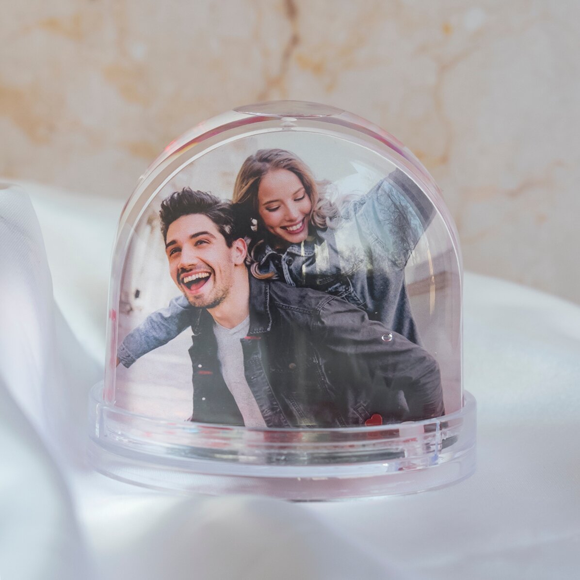 Gepersonaliseerde bureau-kogel met foto en tekst - You make me smile