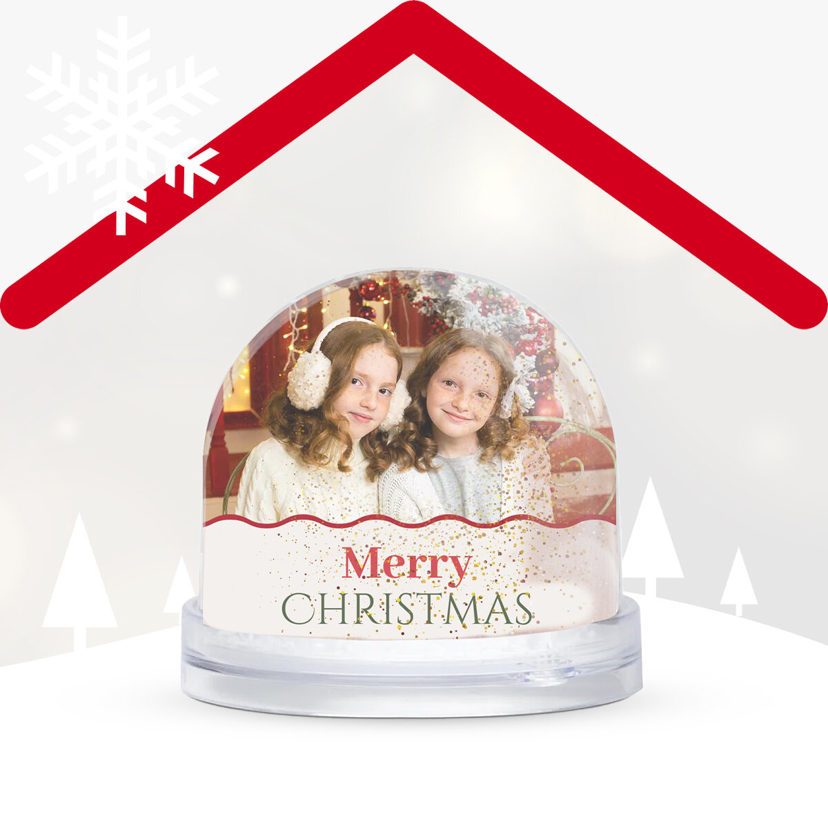 Gepersonaliseerde kerstballen voor op het bureau