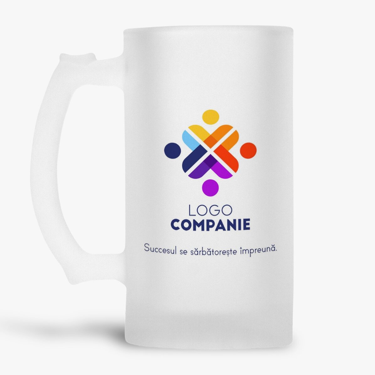 Gepersonaliseerde bierpul met logo en tekst