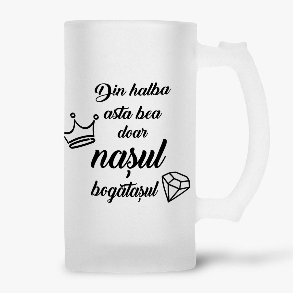 Een gepersonaliseerde bierpul met een boodschap voor papa
