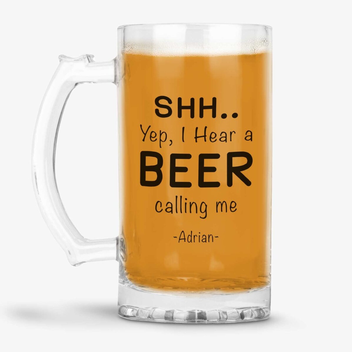 Gepersonaliseerde bierpul met tekst - SHH..I hear a BEER