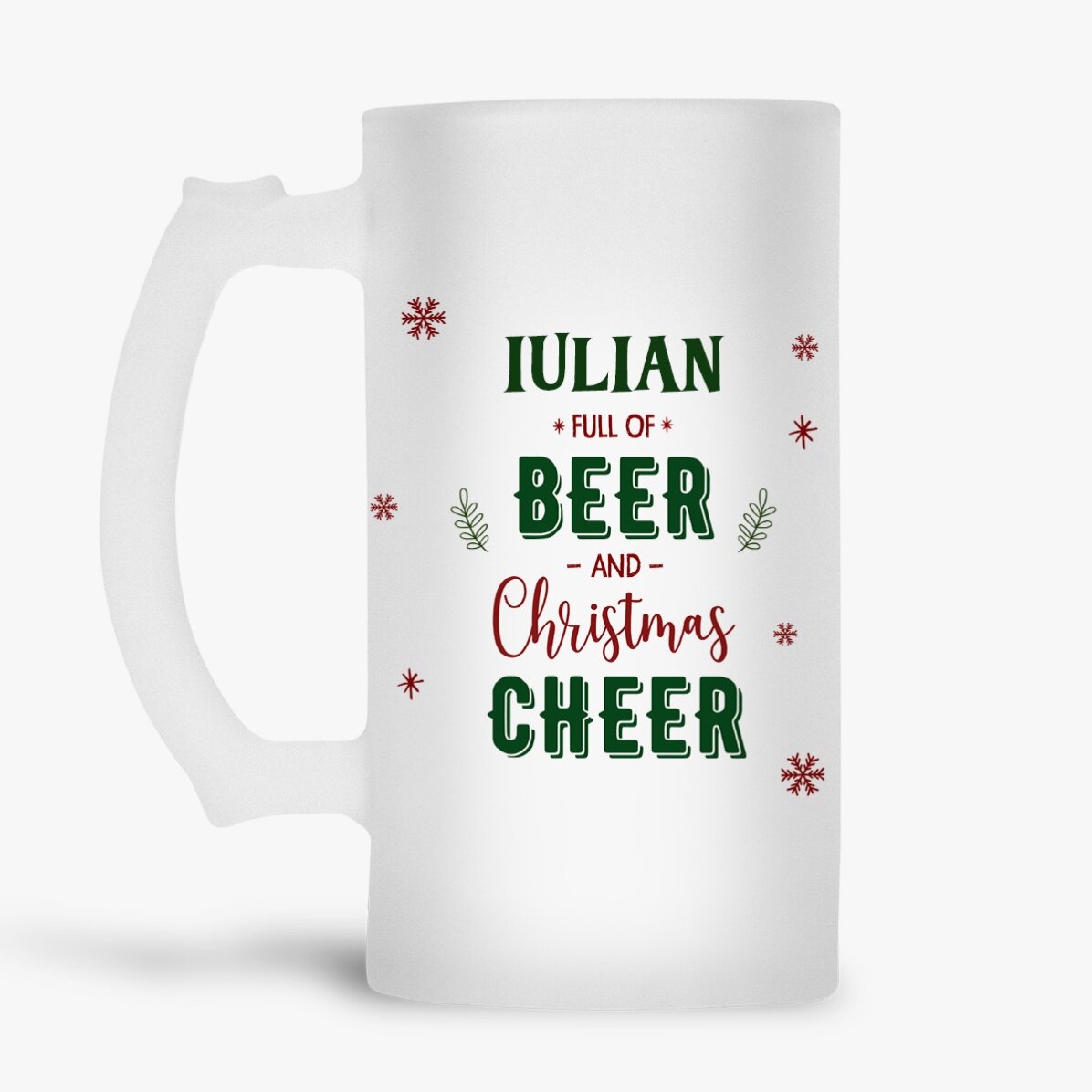 Bierpul met naam erop - Kerstsfeer