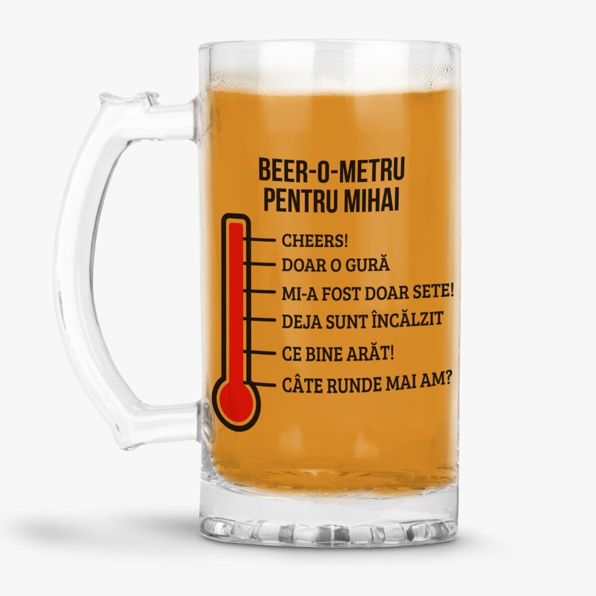 Chope à bière personnalisée avec un texte - Beer-o-meter