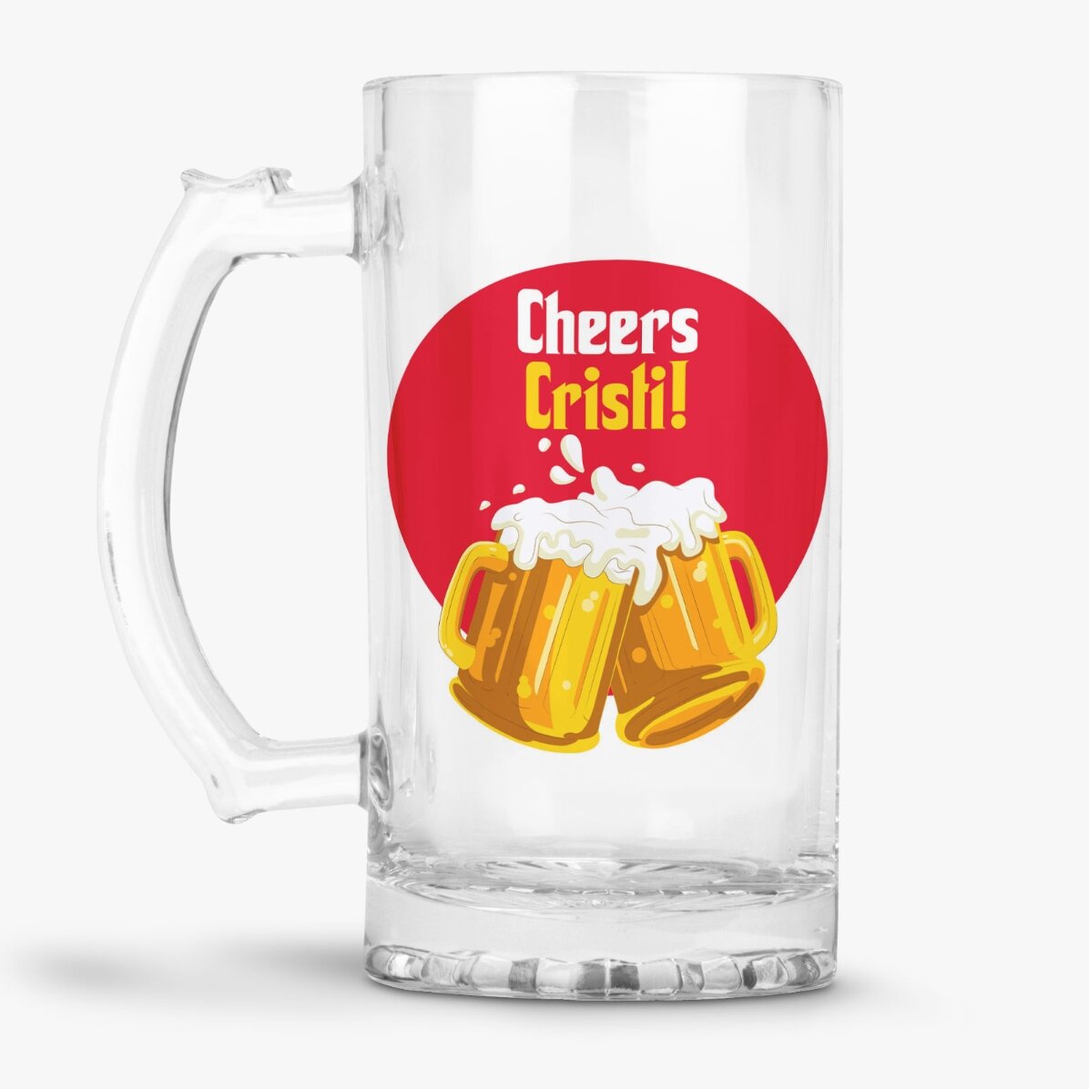 Chope à bière personnalisée avec inscription - Santé !