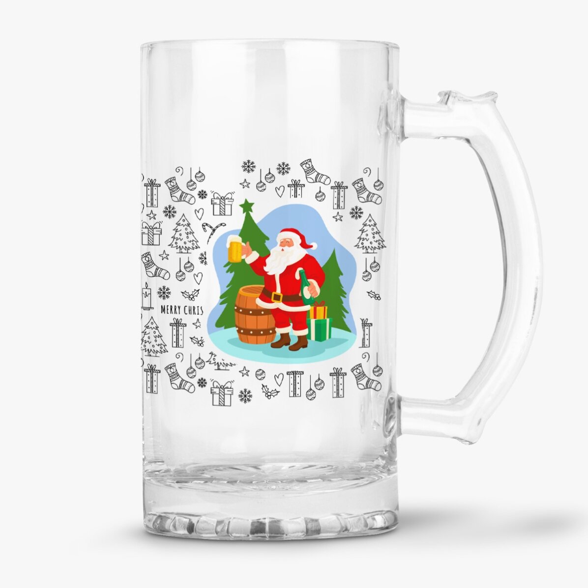 Gepersonaliseerde bierpul met kersttekst - Ho Ho Hold My Beer