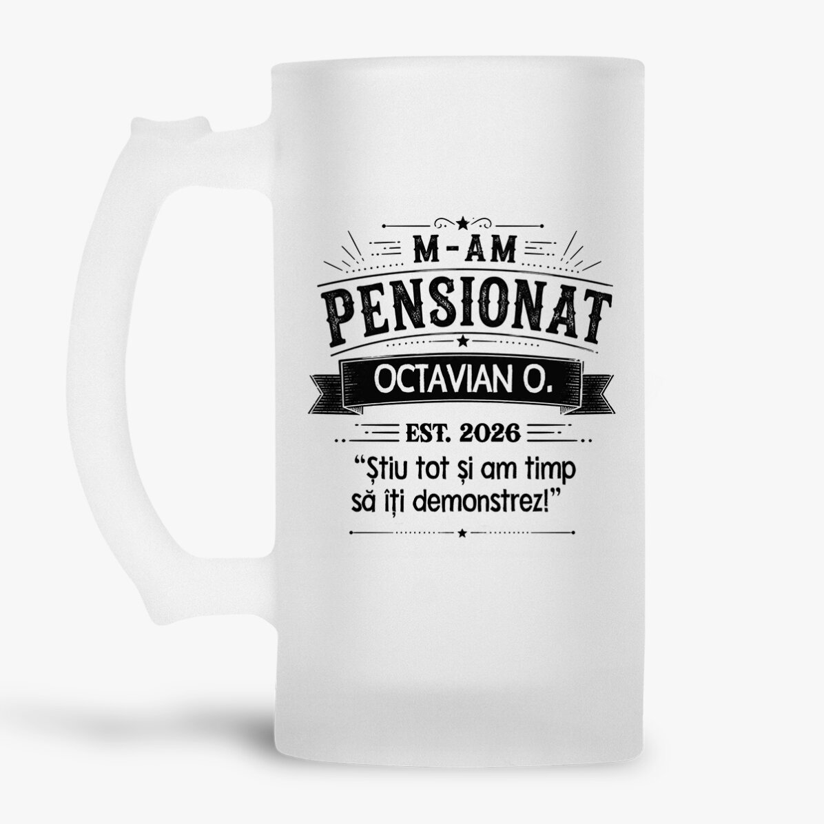 Gepersonaliseerde bierpul met tekst - Gepensioneerd