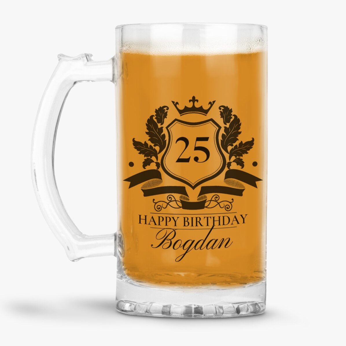Chope à bière personnalisée avec inscription - Royalty