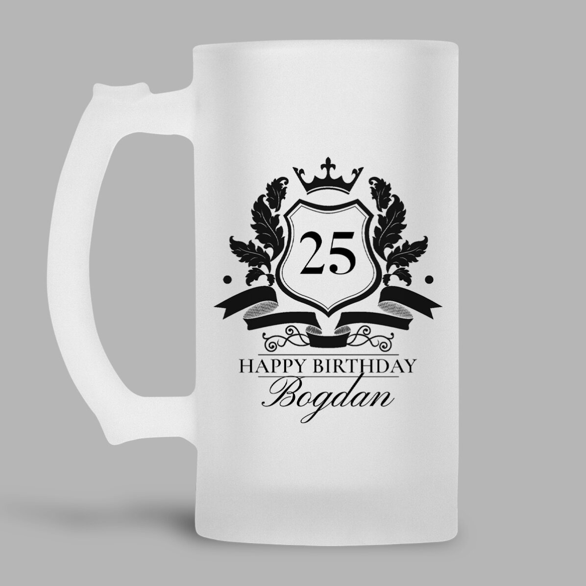 Chope à bière personnalisée avec inscription - Royalty