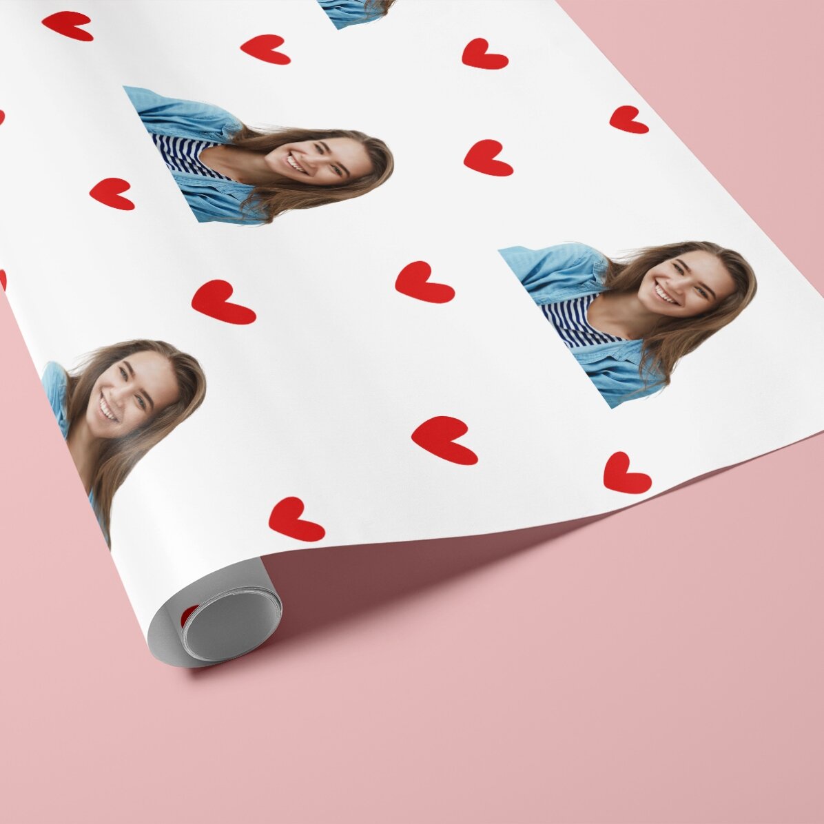 Gepersonaliseerd cadeaupapier met een foto - Hart